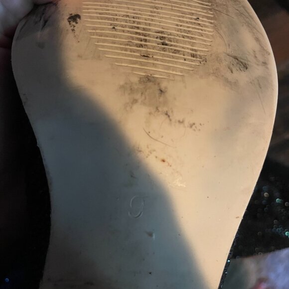 Black Sparkly Zip Boots Size 9 - Picture 4 of 4